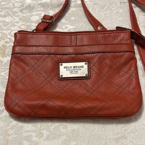 Relic Quilted Crossbody Bag - Brick Red